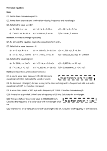 Wave Equation Practice Questions Worksheet