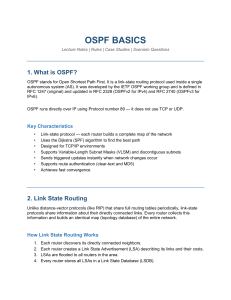 OSPF Basics: Lecture Notes on Routing Protocol