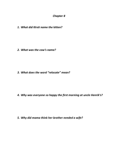 Number the Stars Chapter 8 Questions