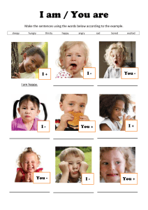 I am / You are Worksheet: English Emotions