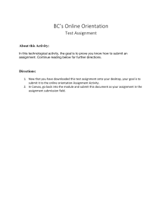 BC Online Orientation Test Assignment