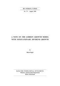 Gordon Growth Model with Nonstationary Dividend Growth - BIS Working Paper