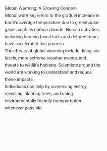 Global Warming: A Growing Concern