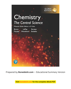 Chemistry: The Central Science 15th Edition Summary