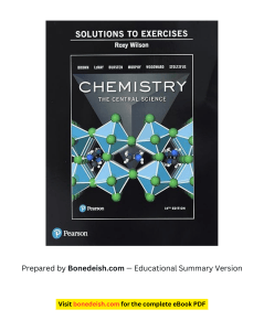 Solutions Manual for Chemistry: The Central Science 14th Ed
