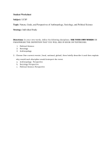 Student Worksheet: Anthropology, Sociology, Political Science