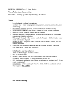 MATE1104 Mid-Term 1 Exam Review: Materials Science