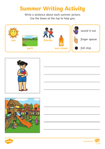 Summer Writing Activity Worksheet for Kids