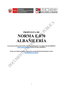 Norma E.070 Alba&ntilde;iler&iacute;a - Propuesta T&eacute;cnica