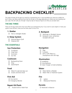 Backpacking Checklist: Essential Gear for Your Trip