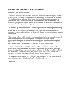 Digital Literacy Resolution Conclusion: France & Australia