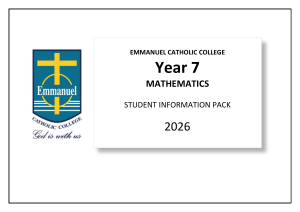 Year 7 Mathematics Course Outline 2026