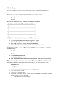 AGB 101 Exercises 1: Economics Problems