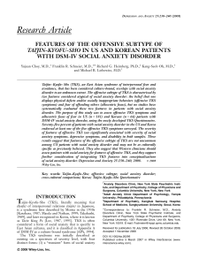 Offensive Taijin-Kyofu-Sho in US and Korean SAD Patients