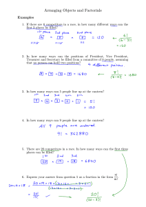 Arranging Objects and Factorials: Permutations Examples