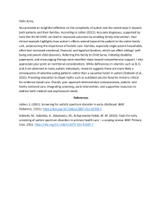 Autism Care Reflection: Family Support & Evidence-Based Interventions