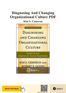 Diagnosing and Changing Organizational Culture Book Summary