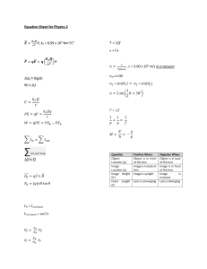 Physics 2 Equation Sheet