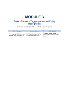 Module 3: POS Tagging & NER Exam Notes