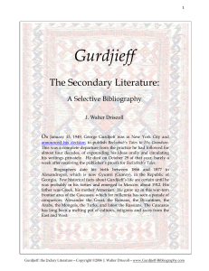 Gurdjieff: Secondary Literature Bibliography