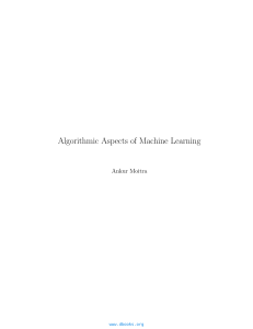 Algorithmic Aspects of Machine Learning by Ankur Moitra