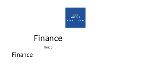 Finance Unit 5: Types of Finance