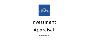 Investment Appraisal Techniques: Payback, ARR, NPV, IRR