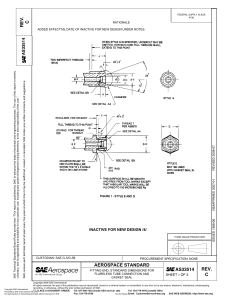 AS33514 Aerospace Standard: Flareless Tube Fitting Dimensions