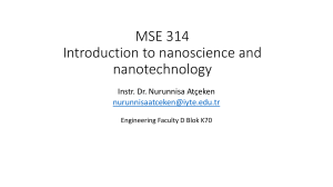MSE 314: Introduction to Nanoscience and Nanotechnology Syllabus