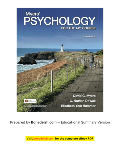 Myers' Psychology for AP Course 4th Ed Summary