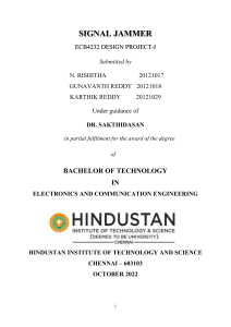 Signal Jammer Design Project Report - B.Tech ECE