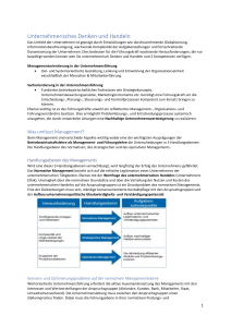 Unternehmerisches Denken und Handeln: Management Grundlagen
