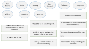 Vocabulary and Career Goals Worksheet