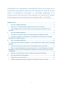 Contribution de Transparency International France &agrave; la lutte contre la d&eacute;linquance financi&egrave;re