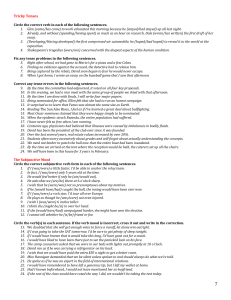 Tricky Tenses & Subjunctive Mood Worksheet