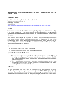 National Coalition for Gay and Lesbian Equality v Minister of Home Affairs Case Summary