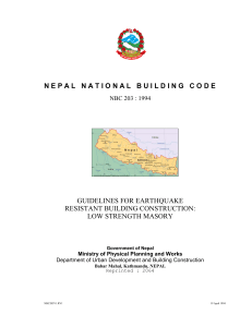 Nepal National Building Code NBC 203: 1994 - Earthquake Resistant Construction Guidelines