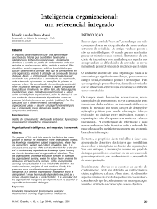 Intelig&ecirc;ncia Organizacional: Um Referencial Integrado