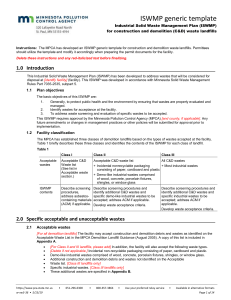 ISWMP Template: C&D Waste Landfill Management Plan