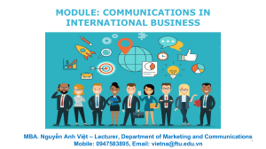 Communications in International Business Module