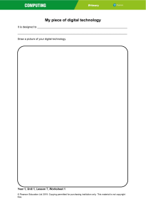 Year 1 Computing Worksheet: My Digital Technology