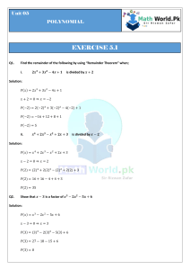 Polynomial Exercise 5.1 Solutions