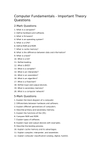 Computer Fundamentals Theory Questions