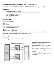 Arquitectura de Computadoras ANP2 2024-25: Estructura del Computador IAS