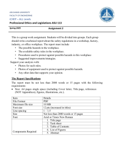 Ain Shams University Safety Regulations Assignment 2025