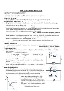 EMF and Internal Resistance: Physics Concepts & Measurement