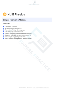 HL IB Physics: Simple Harmonic Motion Study Guide