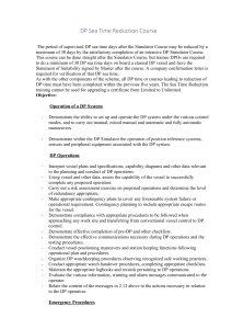 DP Sea Time Reduction Course Objectives