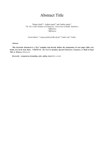 Academic Paper Template: Formatting & Style Guide