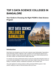 Top 5 Data Science Colleges in Bangalore - PGDM Guide
